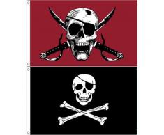 Triomphe - 2 pièces Drapeau pirate Drapeau pirate extérieur Halloween-Décoration Décoration de fête