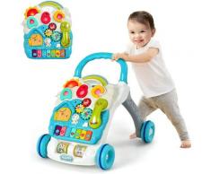 Costway - Trotteur Assis-debout pour Bébé avec Musique et Lumières Roues à Vitesse Réglable Panneau