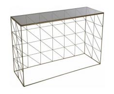 Versa Freiburg Meuble d'Entrée Étroit, Table console, 80,5x30x100cm - Cuivré et noir