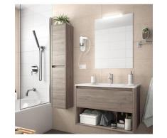 Caesaroo - Meuble de salle de bain suspendu 100 cm Chêne eternity avec un tiroir et un espace |