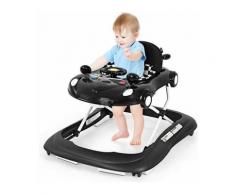 Costway - Trotteur Bébé Pliable 2 en 1 et Musical,3 Hauteurs Réglables,avec Siège et Dossier