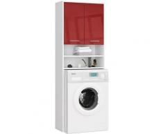 Étagère Salle De Bain Fin Colonne 2P Lave-Linge Rouge Brillant