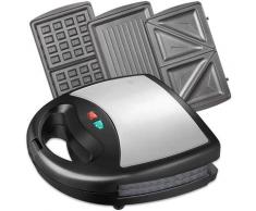 Appareil Croque Monsieur 3 en 1, Gaufrier Multifonctions (sandwich, gaufrier, panini grill), 3