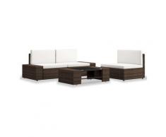 True Deal - Salon de jardin 4 pcs Résine tressée Marron