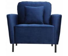 Fauteuil design en velours bleu BEKA