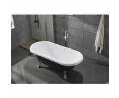 Atica - Baignoire îlot ovale pattes de lion - Noir