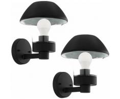 2x appliques murales d'extérieur LED intelligentes éclairage de jardin lampe de cour boule de verre