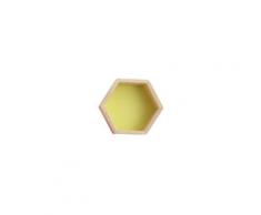 Étagère murale en bois massif présentoir étagère hexagonale en nid d'abeille (petite, jaune)