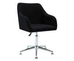 Topdeal Chaise pivotante de bureau Noir Tissu