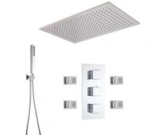 Kit de Douche Thermostatique Encastrable - Pommeau Suspendu - Hudson Reed