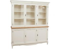 Biscottini - Buffet campagnard en bois massif de tilleul structure antique blanche plan finition
