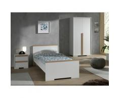 Pack - Lit Enfant, Chevet & Armoire london Blanc - Paris Prix