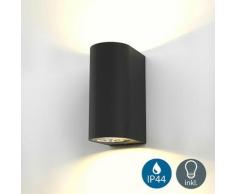 B.k.licht - Applique murale LED extérieur IP44 spot mural luminaire salle de bain GU10 NOIR
