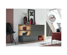 Price Factory - Buffet, bahut, enfilade KLIS trois portes et trois niches. Coloris gris anthracite