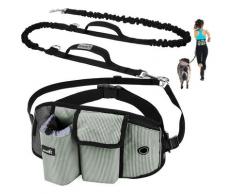 Laisse Chien Laisse Mains Libres Chien Jusqu'à 110kg Absorption de Choc, Confortable, Couture