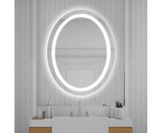 60 x 80 cm Miroir de salle de bain à LED lumineux forme ovale