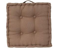Atmosphera - Coussin de sol GABY coton uni 40x40x8cm - MARRON TAUPE