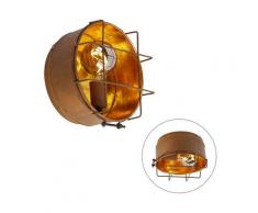 QAZQA barril - Applique murale Industriel - 1 lumière - Ø 25 cm - Brun rouille - Rustique