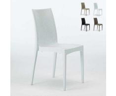 Chaises Jardin Poly-rotin empilable Bar Bistrot Stock 22pz | Blanc