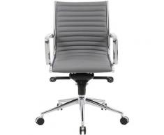 Chaise pivotante en cuir Abbey - pour bureau et poste de travail, gris