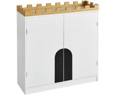 KMB44-W Commode pour Enfants Étagère pour Chambre d'enfant avec Tableau Noir Bibliothèque Étagère à