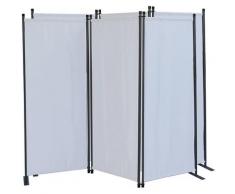 2 pièces Paravent 170 x 165 cm Séparateur de tissu Jardin en 3 parties pliable Balcon Écran de