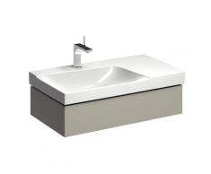 Keramag Xeno 2 Meuble sous-lavabo avec découpe siphon à gauche 807391 880x220x462mm, gris, laqué