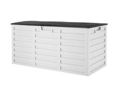 Coffre de Rangement Extérieur 112x49x53cm, Coffre de Jardin 265L avec Poignées et Roulettes, Facile