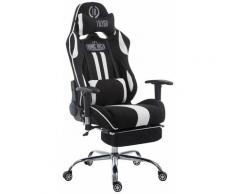 Fauteuil de bureau racing Limit tissu avec appui-pieds noir/blanc