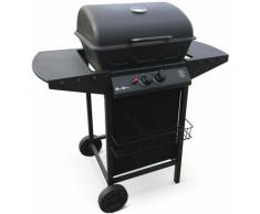 Barbecue au gaz - Aramis - Cuisine extérieure 2 brûleurs avec tablettes latérales et thermomètre