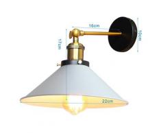 Axhup - 2 Pack Lampe Applique Murale Métal Style Parapluie Rétro Industrielle Eclairage Plafonnier