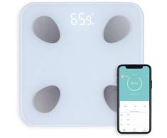 pèse-personne connecté 180kg/100g - dom428 blanc - Livoo