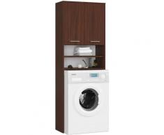 Étagère Salle De Bain Fin Colonne 2P Lave-Linge Wenge