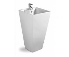 Vasque sur pied carrée, Totem blanc en céramique - Quadra