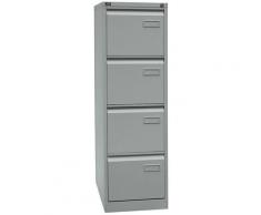 Bisley Classeur pour dossiers suspendus LIGHT, à 1 rangée, 4 tiroirs, format A4, argent |