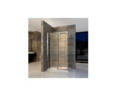 Paroi de douche fixe et porte coulissante - Nano - EX802 - 80 x 120 x 195 cm - receveur et