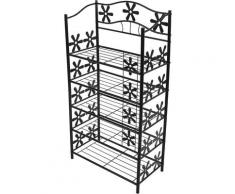 Étagère / meuble de rangement / range-chaussures / bibliothèque Genève, métal, 5 tablettes, H=112cm