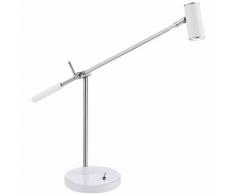 Luminaire de table LED chevet lampe DEL lecture blanc brillant chrome bureau