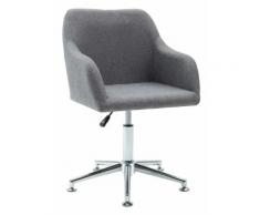 Topdeal Chaise pivotante de bureau Gris clair Tissu