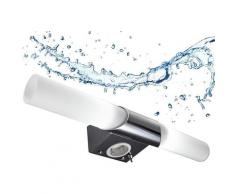 Applique murale LED miroir salle de bain métal verre E14 lampe luminaire de salle de bain avec