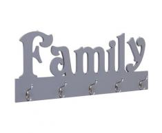 Porte-manteau mural FAMILY Gris 74x29,5 cm