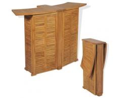 Table pliable de bar 155x53x105 cm Bois de teck solide