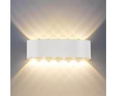 Applique Murale Moderne IP65 Imperméable à l'eau 12W LED Appliques Murales aluminium Lampe Murale
