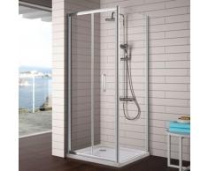 Kassandra - Porte de douche pliante S300 90 cm Avec paroi latérale : 67 - 69 cm