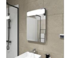 Miroir salle de bain LED à bandeau auto-éclairant - dim: 50x70x5cm - CLOUD