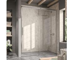 Paroi de douche fixe + Porte coulissante LUNA 150 cm Sans paroi latérale