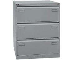 Bisley Classeur pour dossiers suspendus LIGHT, à 2 rangées, 3 tiroirs, format A4, argent | CDF3355