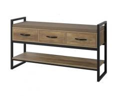 Furchen - Banc à Chaussures avec 3 Tiroirs Commode Banquette en Bois Bout de Lit Style Industriel