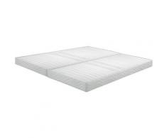 Ebac Literie - Sommier tapissier 80+80x200 Omega blanc 18 lattes