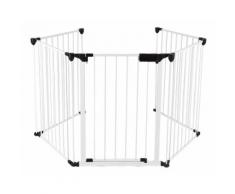 JEOBEST®5 pièce Clôture de cheminée pour animaux de compagnie Acier Blanc 310*2.5*75cm